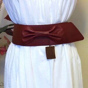 VTG NWOT HYDE Collection H16022W Belt Cherry Red Genuine Leather Vintage Belts